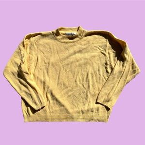 PASTEL YELLOW MOCKNECK SWEATER